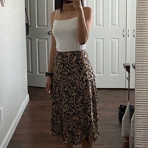 Silk Leopard print skirt